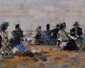 尤金布丹 - Beach Scene at Trouville, Evening